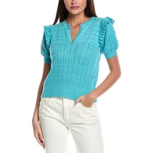 &Isla Womens  Kizzy Pointelle Sweater, Blue